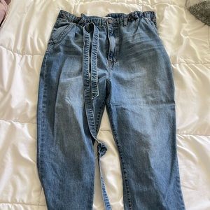 High waisted parachute jeans
